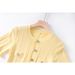 Nanyou Style High Quality Cable Knit Dress for Women round Neck Elegant Yellow Metal Buckle Knitwear_ecoleips.com