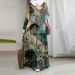 Modest Abaya Dress Bohemian Maxi Dress – Oversized Flare Sleeveless Ethnic Print Dress For Women_ecoleips.com