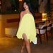 Summer New Style Women's Dress Pure Delicate Backless Low Cut Tie Waist Mesh Breathable Loose Fitting Spaghetti Strap_ecoleips.com