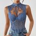 Women's Lace Fishtail Underwire Vest Top Waist Cinching Sexy Camisole Tank Top_ecoleips.com
