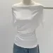 Ultra-Hand Feel Modal Cotton Short Sleeve T-Shirt Women Summer Design Slim Fit Shoulder Baring Fashionable Top_ecoleips.com