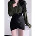 Deerskin Velvet Bodycon For Women, Spring And Autumn Korean Style, High Waist, Sexy Hot Girl, Irregular Pleated Short_ecoleips.com