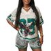 Fashion Street Trend Printed Loose Casual Short Sleeved Tops And Shorts Sports Suits For Women_ecoleips.com