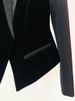 K New Fashionable Slim Fit Structured Velvet Patchwork Suit Jacket_ecoleips.com