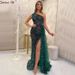 New Color Sequin Fairy Long Sleeveless Fashion Slim Temperament Medium Long Evening Dress Female_ecoleips.com