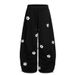 Women's Grey Floral Print Baggy Sweatpants, High Waist Wide Leg Casual Trousers, Elastic Waist Lounge Pants For Daily & Streetwear_ecoleips.com