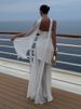 Elegant Women's Strapless Ribbon Long Dress Vintage Mesh Patchwork Corset Maxi Dresses Summer Evening Wedding Guest White Yellow_ecoleips.com
