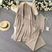 K Pure Color Leisure Suit For Women With A Shawl Coat V-neck Base Sweater Wide-leg Trousers Three-piece Suit_ecoleips.com
