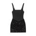 Women's Clothing Slim Fit Sequin Patchwork Suspender Short Dress Spring Summer Fashion Sexy Hot Girl Dress_ecoleips.com