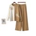 Color Block Knitted Sweater Set for Women European And American Style Wide Leg Pants Two Piece Slimming Casual Fashionable Autumn Winter_ecoleips.com