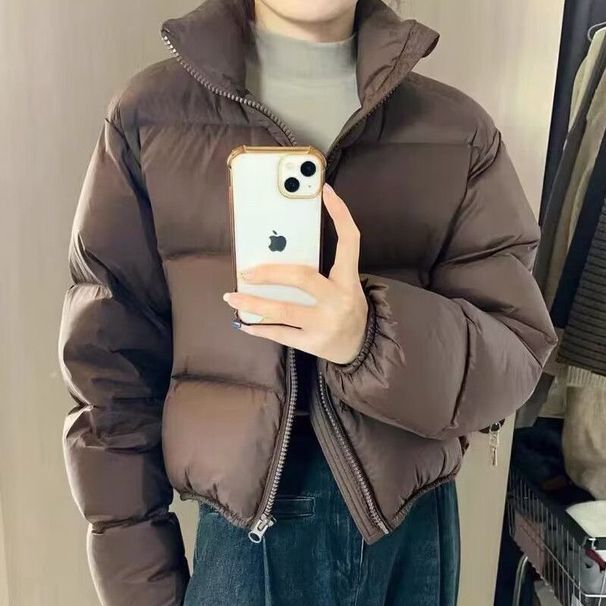 Off-Season Clearance Version Kendall Jenner Style Short High-Waisted Thickened Down Jacket For Petite Women, European_ecoleips.com