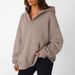 Women's Clothing Solid Color Loose Pocket Long Sleeve Hooded Oversized Hooded Sweatshirt With Pockets - Stylish & Comfortable Streetwear Pullover_ecoleips.com