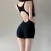 Women's Racing Swimsuit Plus Size Conservative One Piece Black Professional Swimming Pool Exclusive High End Feel New Adult_ecoleips.com