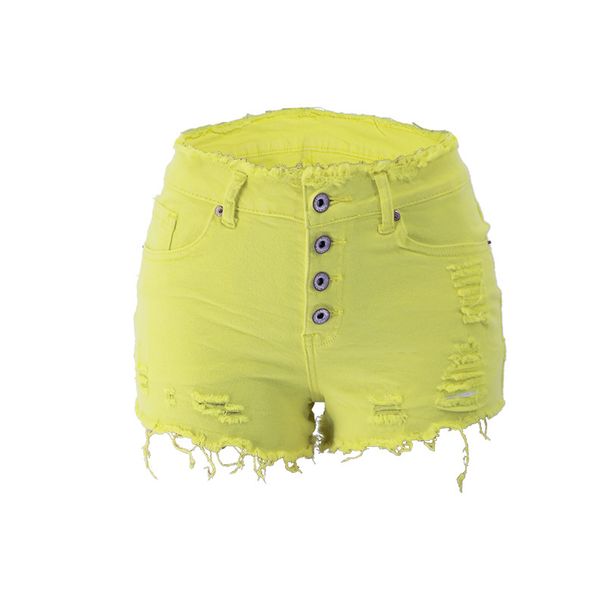 Women's Clothing Spring And Summer New Button Tassel Edge Women's Denim Shorts_ecoleips.com