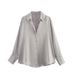 Verve New Autumn Women's Fashion Versatile Satin Texture Draped Long Sleeve Shirt For Women2197745_ecoleips.com