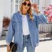 K New Women's Baseball Jacket With Zipper Denim Jacket_ecoleips.com