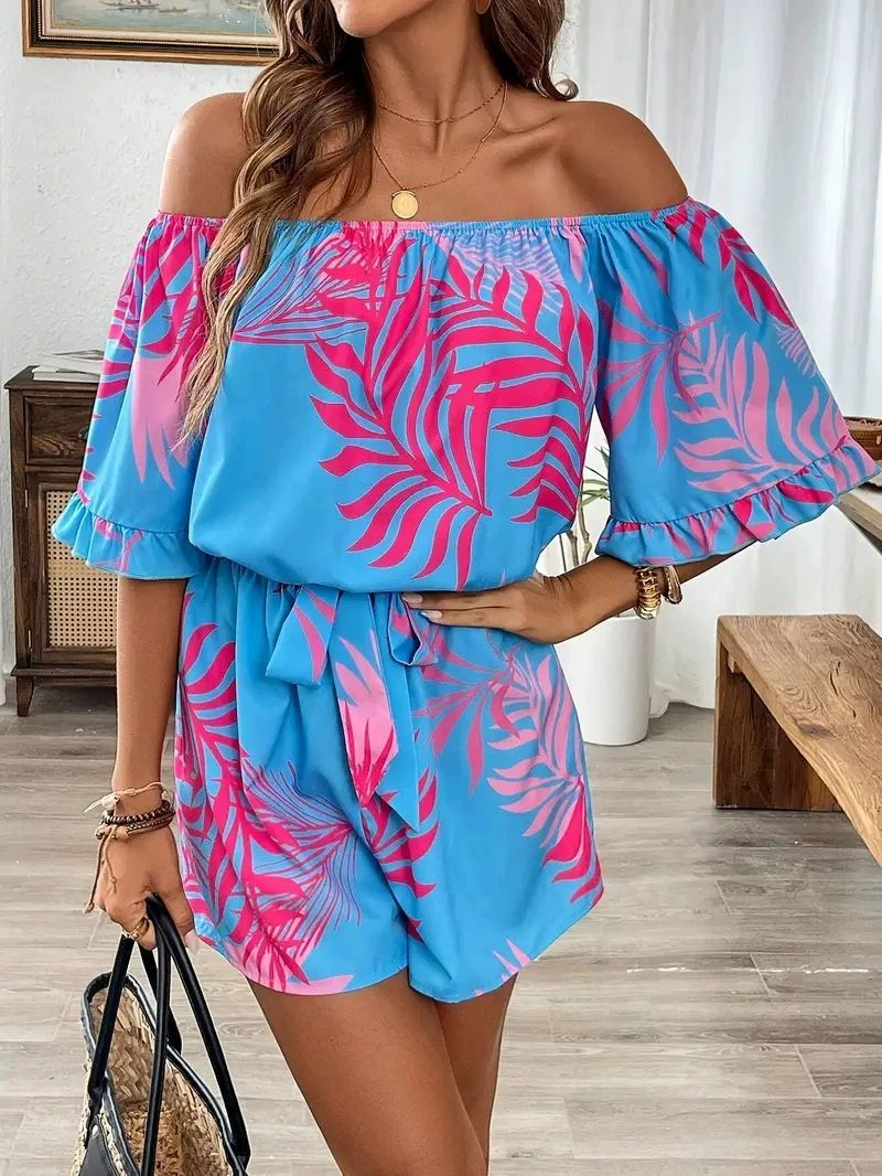 New Summer Printed Women's Suit Set Casual Floral Patterned Outfit For Office And Parties_ecoleips.com