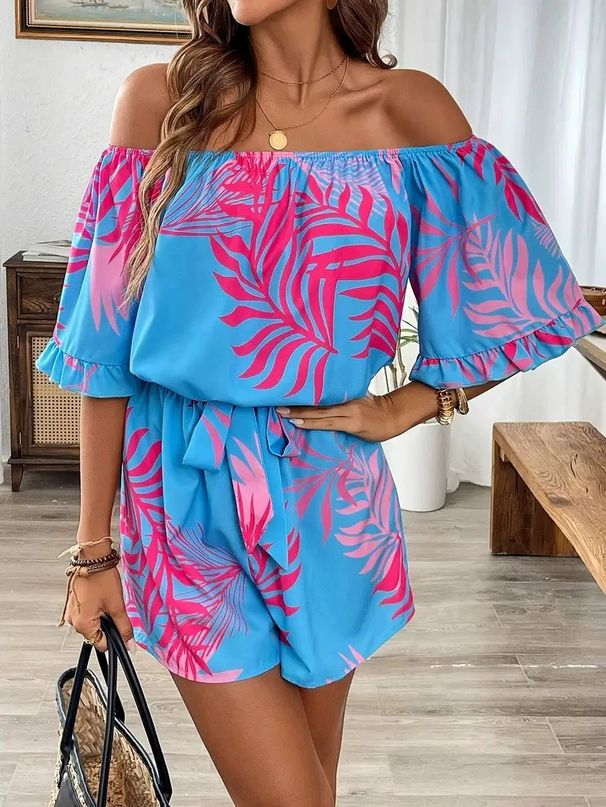 New Summer Printed Women's Suit Set Casual Floral Patterned Outfit For Office And Parties_ecoleips.com