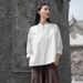 Spring 26 New Chinese Clothing, National Style Stand Collar, Asymmetrical Buttoning, Color Block, Plate Button Top,_ecoleips.com
