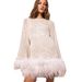 Autumn New European And American Women's Fashion Waist-Cinching Sexy Short Backless Long Sleeve Sequin_ecoleips.com