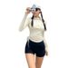 Conservative Sporty Two Piece Swimsuit Set High End Slimming Concealing Long Sleeves And Pants Hot Spring Three Piece Swimsuit Set for Women_ecoleips.com