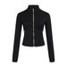 LU Gold Women's Short Stand Collar Jacket Breathable Slim Fit Yoga Fitness Wear_ecoleips.com