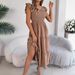 2025 Summer Casual Women's Sleeveless Midi Dress, Pleated Long Layered Elegant European And American Style_ecoleips.com