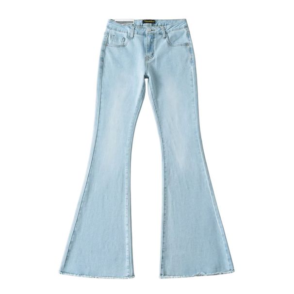 Women's Clothing Sexy Low Waist Slim Hip Hugging Raw Edge Flared Pants Women's Washed Micro Flared Denim Long Pants_ecoleips.com