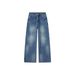 Jiawei 2025 Autumn/Winter Non-Stretch Wide-Leg For Women, Vintage Washed Jeans, New Jeans_ecoleips.com