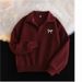 European And American Style POLO Collar Embroidered Composite Sweatshirt For Women, Autumn Large Size Loose Korean_ecoleips.com
