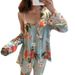 Aria Basics Aria Basics New European American Style Floral Home Wear Three-piece Set, Fashionable And Comfortable Lace Pajama Set Wholesale_ecoleips.com