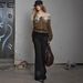 High-Waisted Women's Street Style Jeans with Studs Clean Fit Slightly Flared Unique Versatile Denim_ecoleips.com