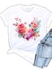 European And American Cross-border Foreign Trade Wholesale Clothing Butterfly Floral Round Neck Plus Size Short-sleeve_ecoleips.com