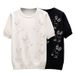 Women's Clothing Hot Diamond Small Butterfly Short Sleeved T Shirt For Women In Summer New Design Small Fragrance Style Ice Silk Knitted Top_ecoleips.com