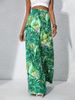 Women's Printed Wide Leg Trousers Elastic Waist Fashionable And Elegant Summer Vacation Style New Arrivals_ecoleips.com