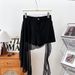 Women's High-Waisted Patchwork Ribbon Shorts Maillard Style Brown Slimming Casual Hot Pants for Autumn Winter Versatile_ecoleips.com