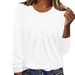 Essential Crinkle Texture Long Sleeve T-Shirt – Relaxed Fit Crew Neck Top In 8 Colors (White, Black, Wine Red)_ecoleips.com
