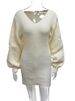 JULISSA MO Knitted Sexy V-neck Mini Dress Women Apricot Long Sleeve High Waist Dress Female Winter Loose Casual Party Streetwear_ecoleips.com