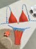 Women's Color Block Two Piece Swimsuit Sexy Tie Waist Bikini Beach Spawear New 2026 European And American Style_ecoleips.com