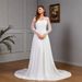 Women's Clothing sexy lace long sleeve wedding dress with chest cotton big swing dress white_ecoleips.com