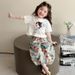 New Outfit Girls, Thin Short Sleeve And Long Pants, Casual Summer Wear For Girls_ecoleips.com