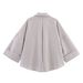 Women's Summer Wide Sleeve Shirt American Style Linen Mixed Pattern Casual Top For Ladies_ecoleips.com