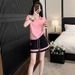European Style Slimming Two Piece Set for Women Summer 2024 Fashionable Casual Sportswear Chic Youthful New Arrival_ecoleips.com