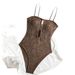 Women's Solid Color One-Piece Swimsuit - Sexy High-Cut Monokini With Floral Embroidery For Beach & Pool_ecoleips.com