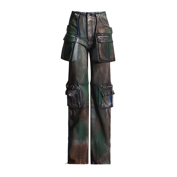 Women's Clothing stretch straight jeans early spring new design big pocket stitching slim denim trousers women_ecoleips.com