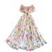 Women's Clothing Women's Style Floral Print Long Dress Off-Shoulder Ruffled Waist Full Skirt Sweet Temperament Date Dress For Spring And Autumn_ecoleips.com
