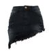 Women's Clothing Ripped Women's Washed Denim Four Color Irregular Short Skirt_ecoleips.com