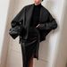 Women’s Short Pea Coat – Oversized Double-Breasted Jacket, Stand Collar, Sophisticated Autumn/Winter Style_ecoleips.com
