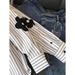 Bohemian Floral Print Loose Fit Long Sleeve Blouse For Women – Stylish & Versatile Casual Top With Stripe Accents_ecoleips.com