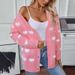 Aria Basics Aria Basics Rainy Towel Embroidered Heart Cross-Border Knitted Cardigan Autumn Winter Mid-Length Button Sweet Fashion European And_ecoleips.com